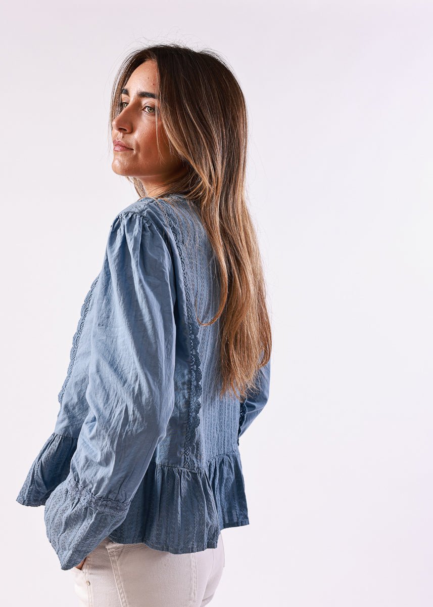 Blusa Alma Azul Aciano - MOCCACHICA