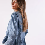 Blusa Alma Azul Aciano - MOCCACHICA