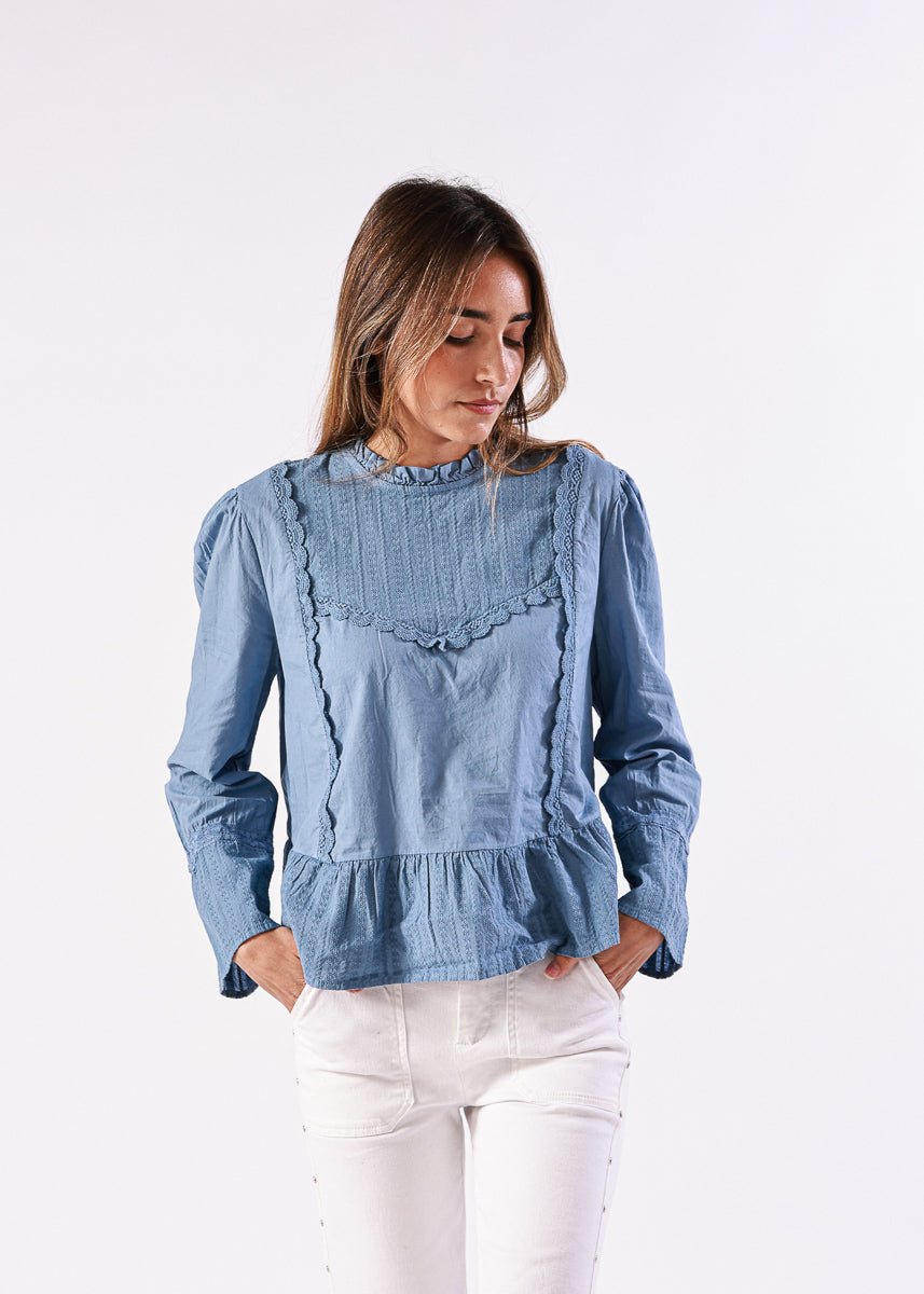 Blusa Alma Azul Aciano - MOCCACHICA