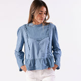 Blusa Alma Azul Aciano - MOCCACHICA