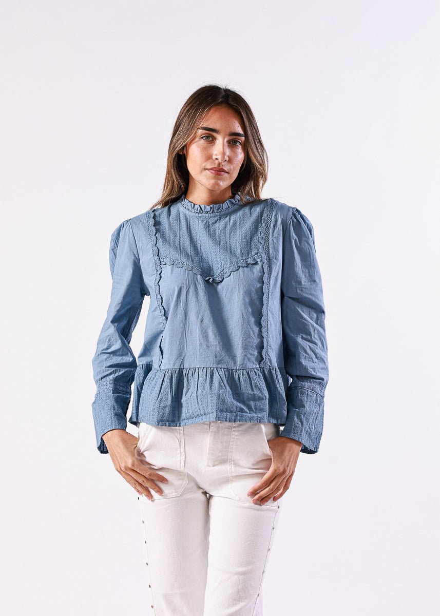 Blusa Alma Azul Aciano - MOCCACHICA