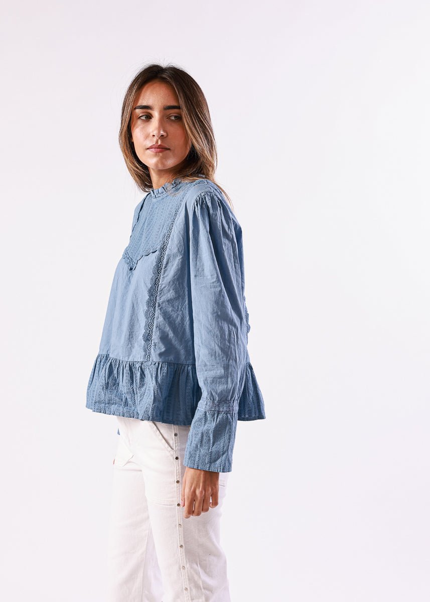 Blusa Alma Azul Aciano - MOCCACHICA