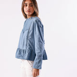 Blusa Alma Azul Aciano - MOCCACHICA