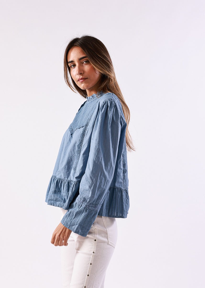 Blusa Alma Azul Aciano - MOCCACHICA
