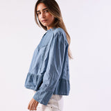 Blusa Alma Azul Aciano - MOCCACHICA
