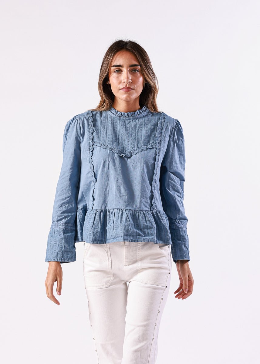 Blusa Alma Azul Aciano - MOCCACHICA