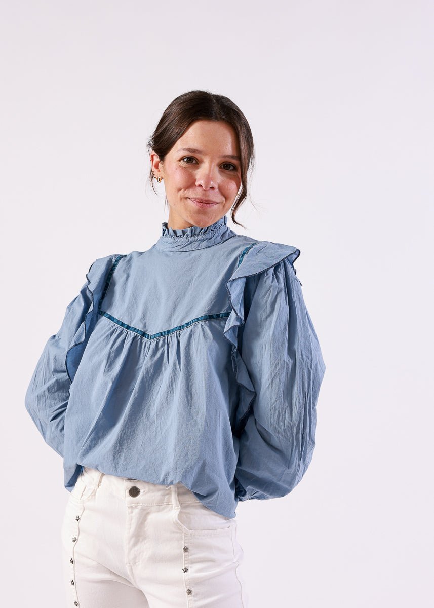Blusa Candela Azul - MOCCACHICA