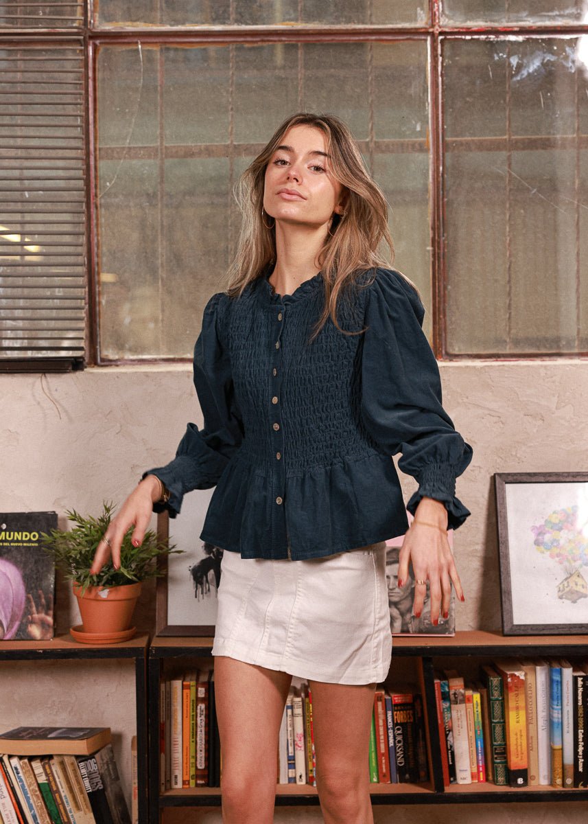 Blusa Jade Azul - MOCCACHICA