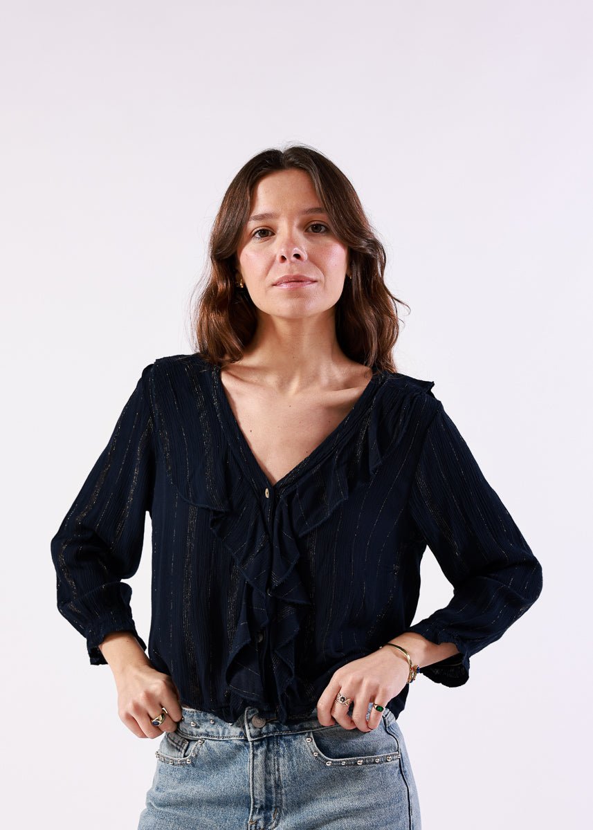 Blusa Kenna Azul Marino - MOCCACHICA