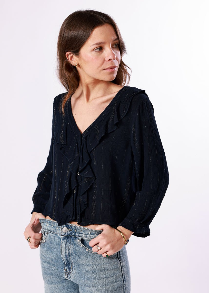 Blusa Kenna Azul Marino - MOCCACHICA