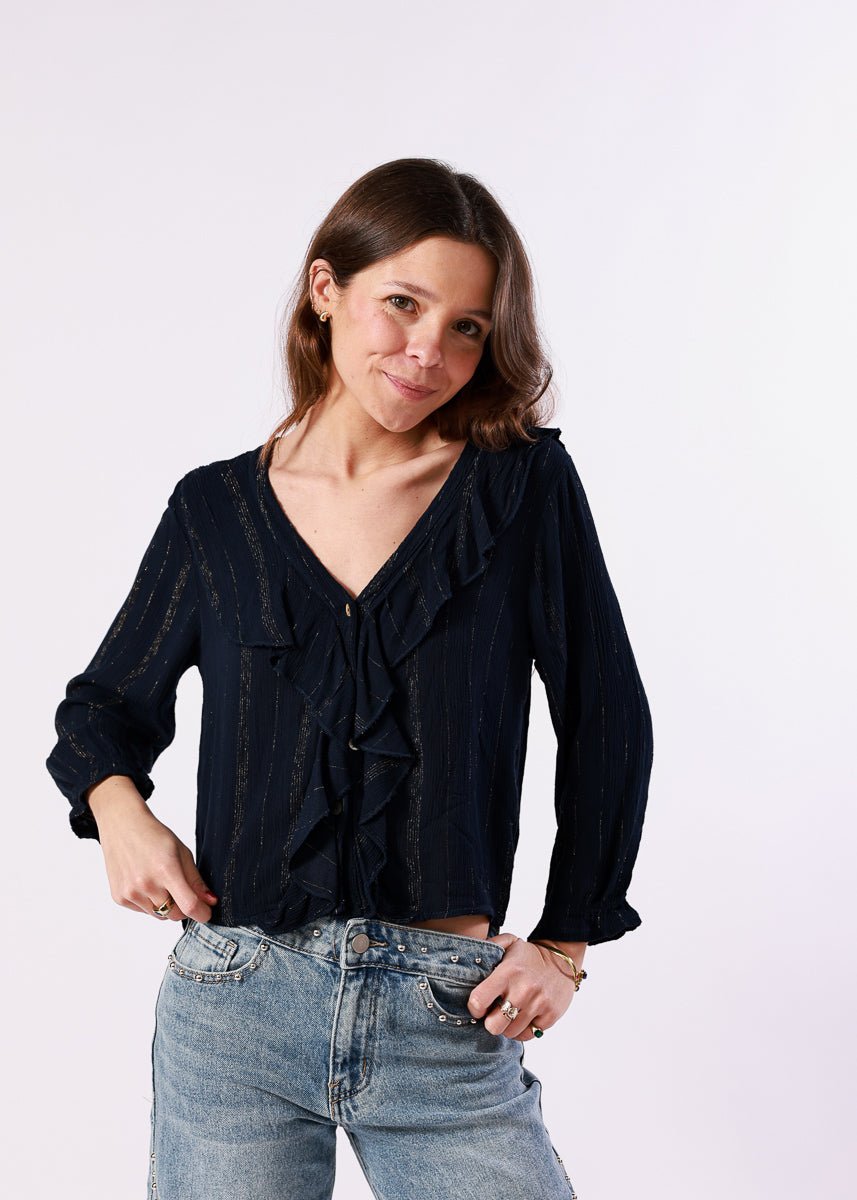 Blusa Kenna Azul Marino - MOCCACHICA