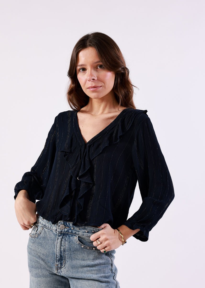 Blusa Kenna Azul Marino - MOCCACHICA