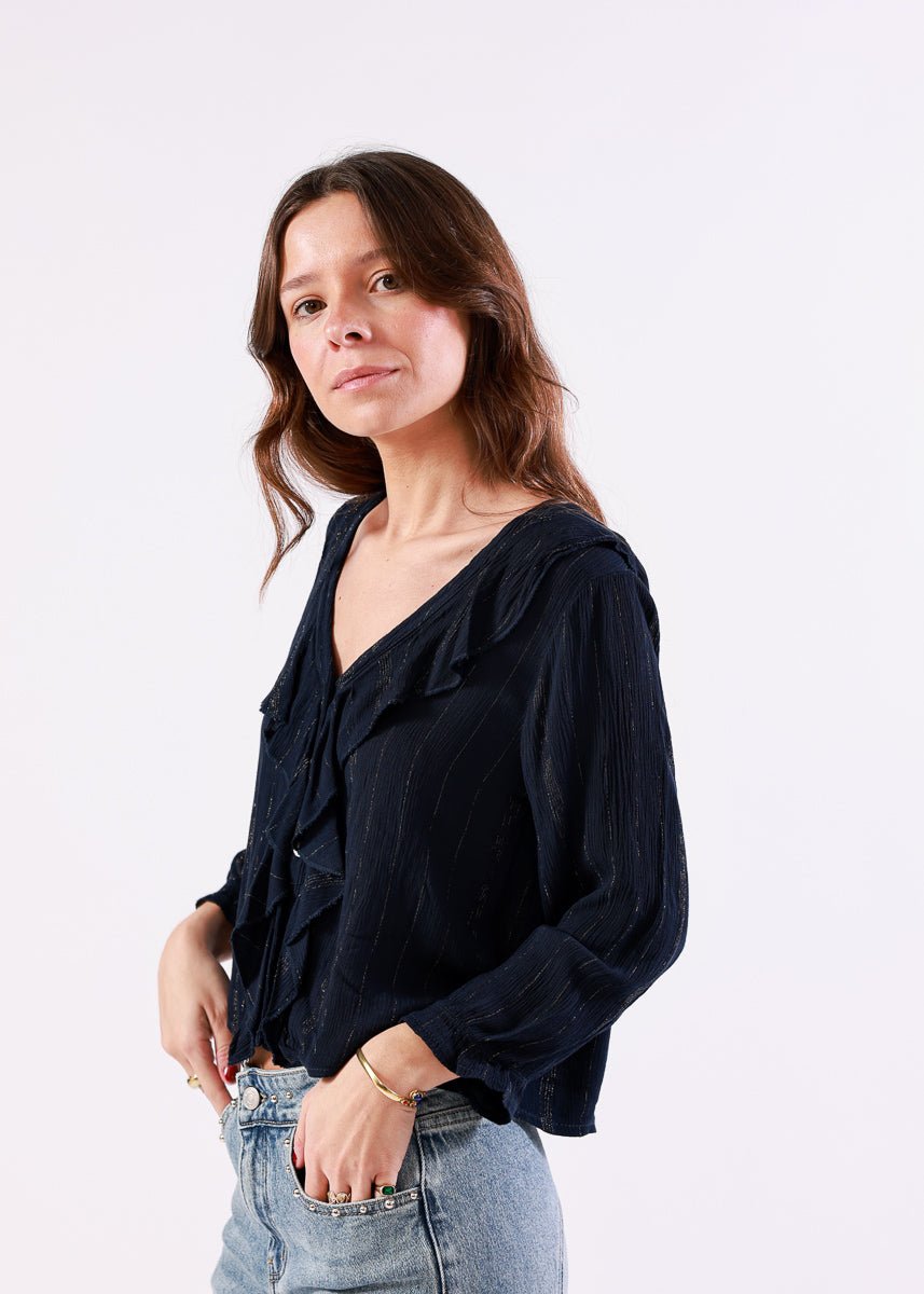 Blusa Kenna Azul Marino - MOCCACHICA