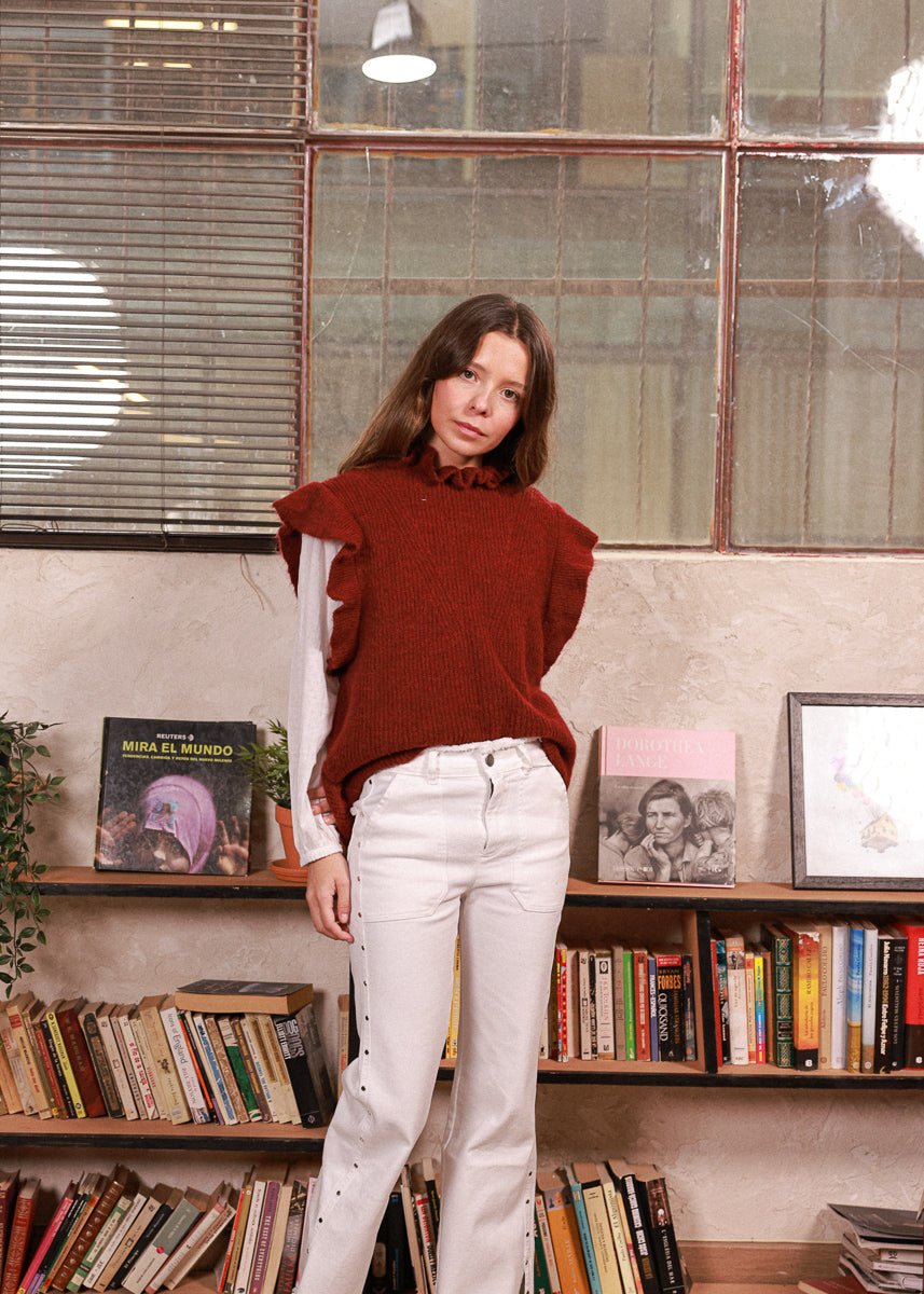 Chaleco Goldie Rojo Oscuro - MOCCACHICA