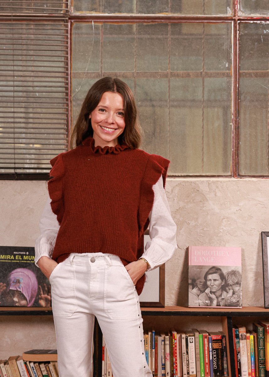 Chaleco Goldie Rojo Oscuro - MOCCACHICA