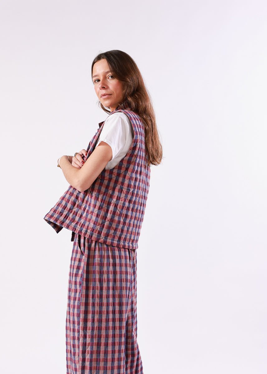 Chaleco Olivia Rosa Oscuro - MOCCACHICA