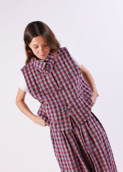 Chaleco Olivia Rosa Oscuro - MOCCACHICA