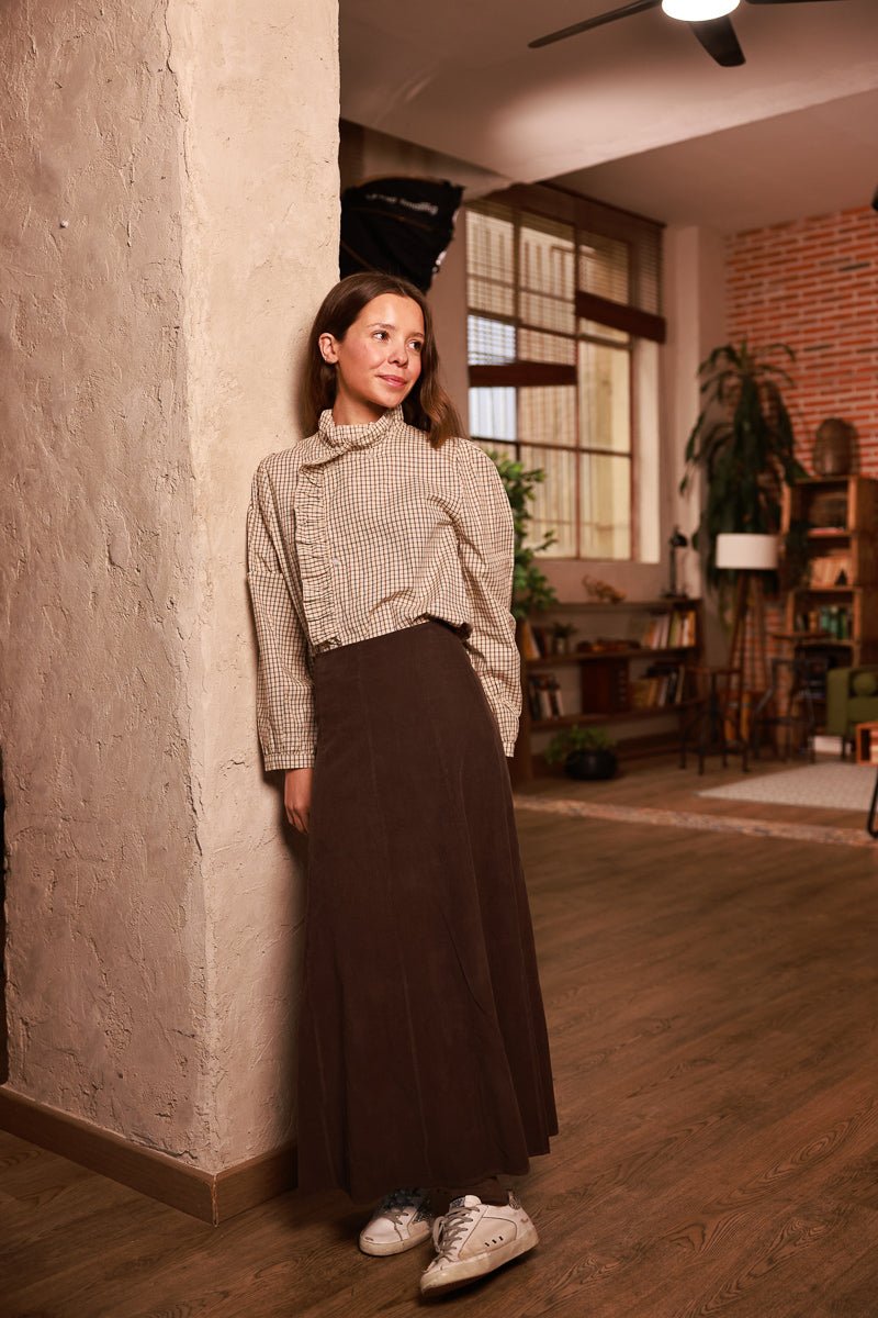 Falda Melinda Marrón - MOCCACHICA