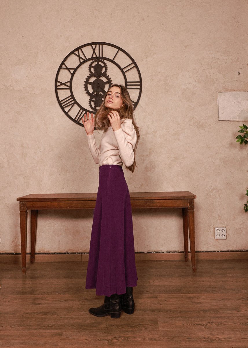 Falda Melinda Morado Oscuro - MOCCACHICA