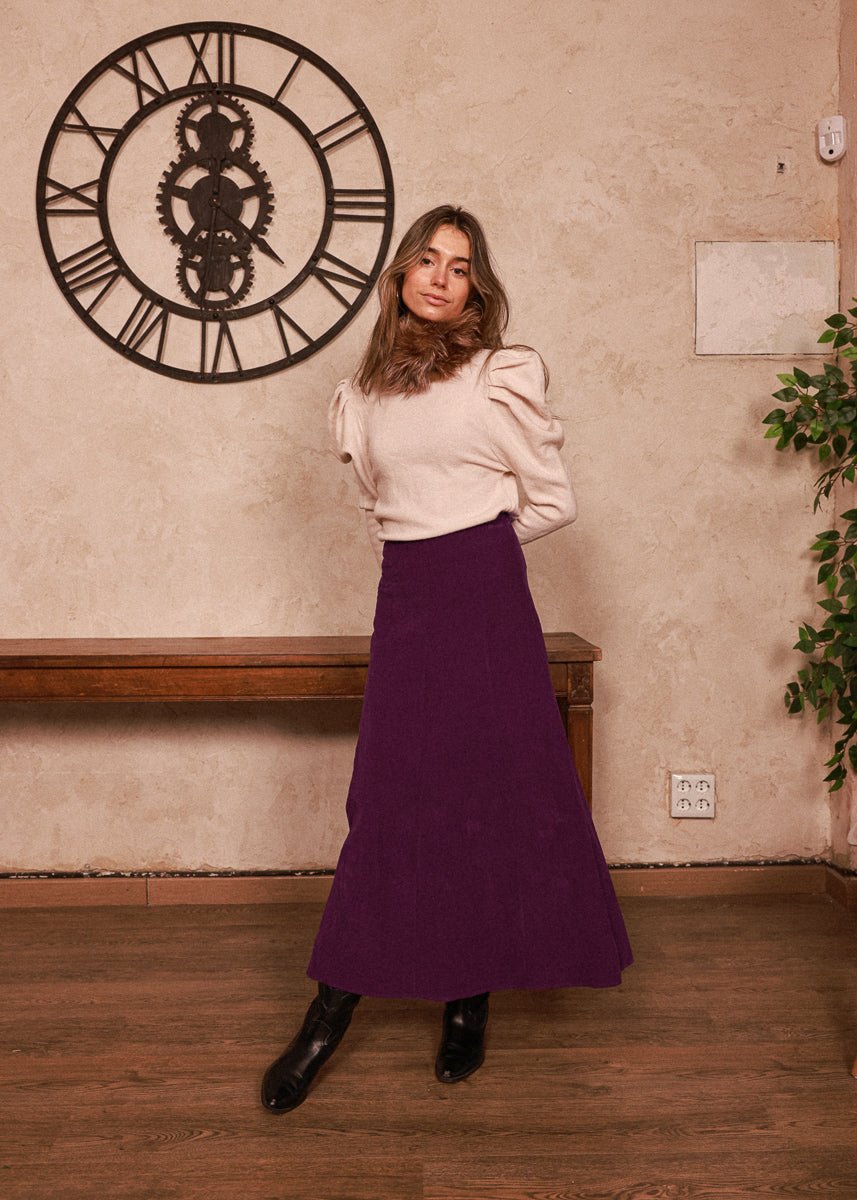 Falda Melinda Morado Oscuro - MOCCACHICA