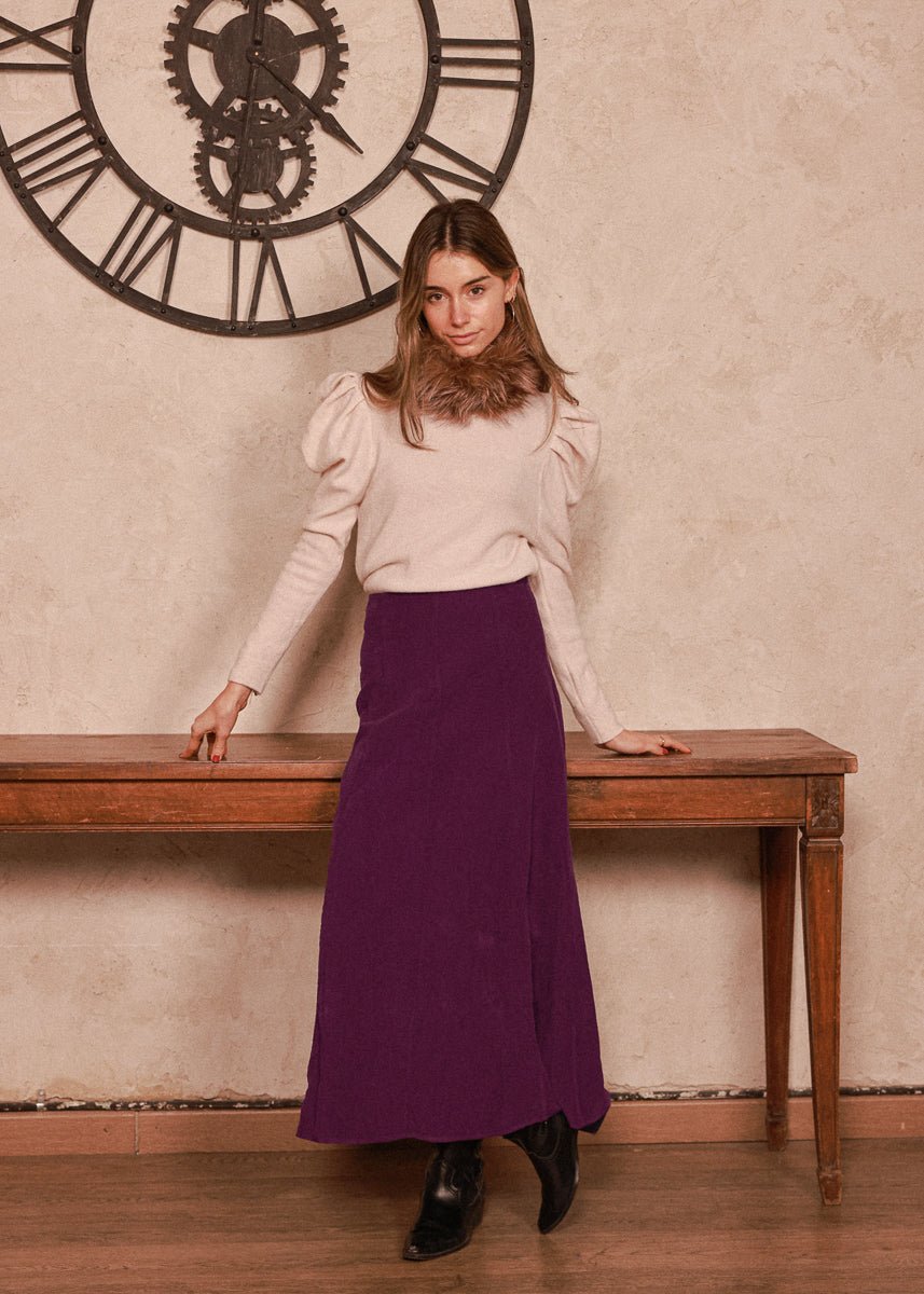 Falda Melinda Morado Oscuro - MOCCACHICA