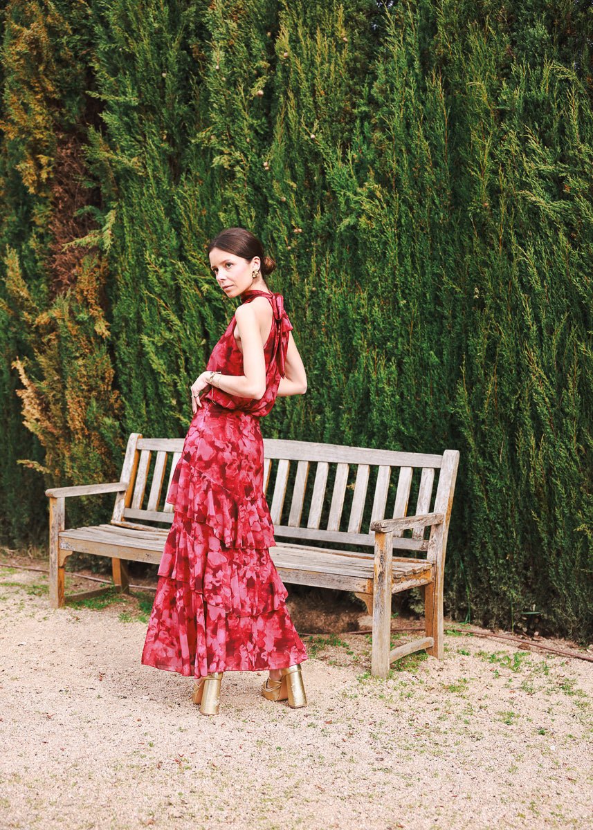 Falda Twila Rosa Oscuro - MOCCACHICA