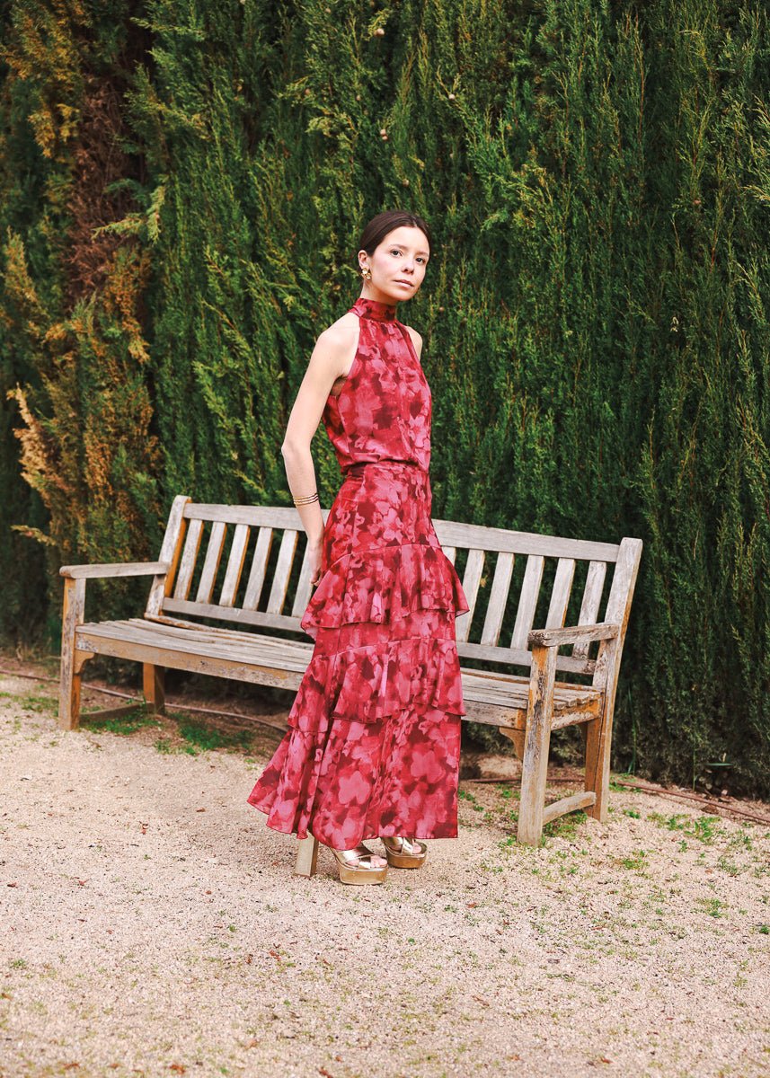 Falda Twila Rosa Oscuro - MOCCACHICA