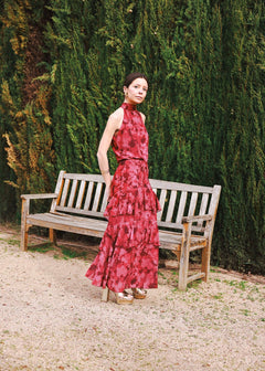 Falda Twila Rosa Oscuro - MOCCACHICA