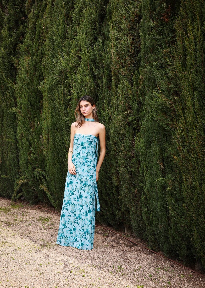 Vestido Lara Azul Aciano - MOCCACHICA