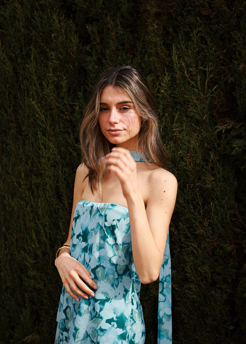 Vestido Lara Azul Aciano - MOCCACHICA