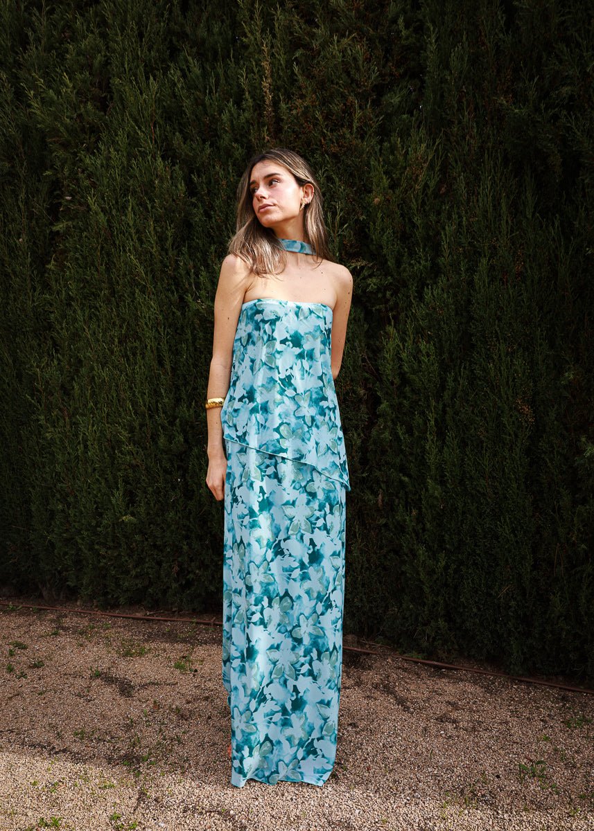 Vestido Lara Azul Aciano - MOCCACHICA